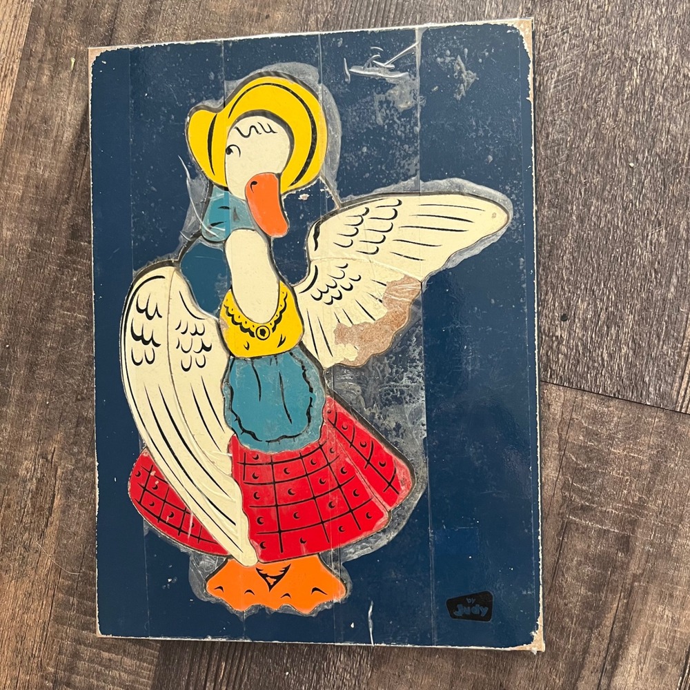 Judy Toys Goose‎ Puzzle Vintage Wooden Farm Animal Puzzle Toddler Toy